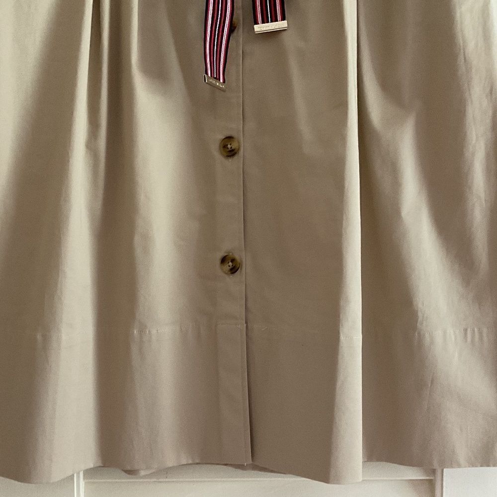 Tommy HILFIGER BEIGE COTTON FRONT BUTTONS BELTED COTTON SKIRT SIZE US 14 - Picture 9 of 15